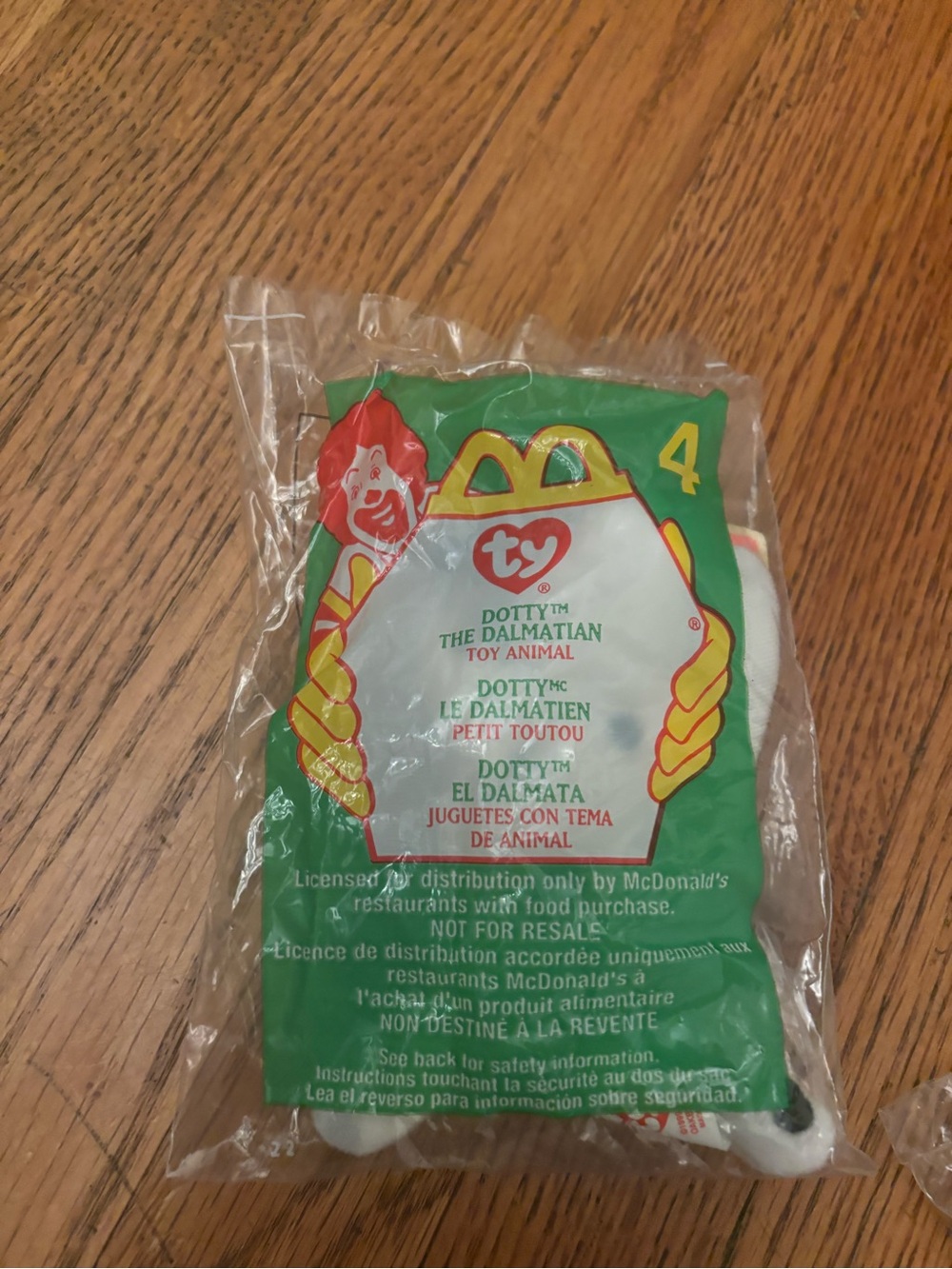 2000 Ty Teenie Beanie Baby McDonald's Happy Meal Toy DOTTY THE DALMATIAN #4 NEW